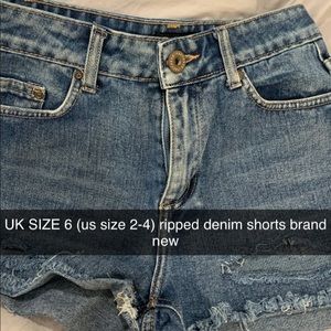 new ripped denim shorts